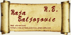 Maja Baljozović vizit kartica